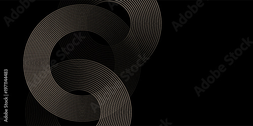 Elegant black background with smooth golden curved lines. Luxury abstract wave design ideal for premium branding, packaging, banners, and modern digital art.