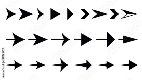 Variety of directional arrow designs vector set