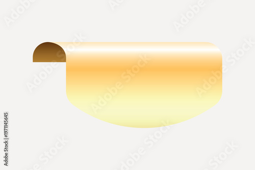 Golden abstract paper curl design element vector