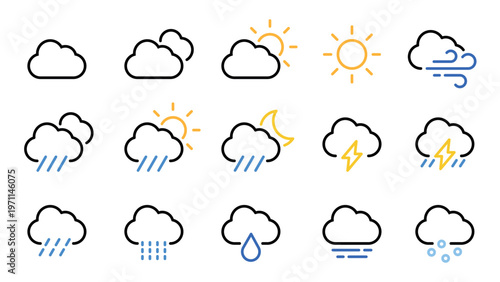 Weather icons set vector