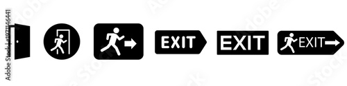 Exit icon vector set. Out illustration sign collection. output symbol.