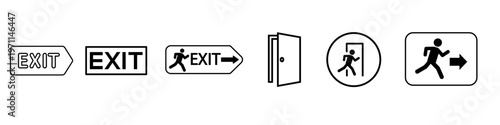 Exit icon vector set. Out illustration sign collection. output symbol.