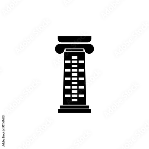Minimalist Greek Roman Column Illustration.