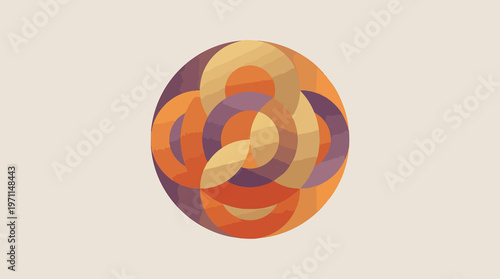 Abstract colorful swirling circle design.