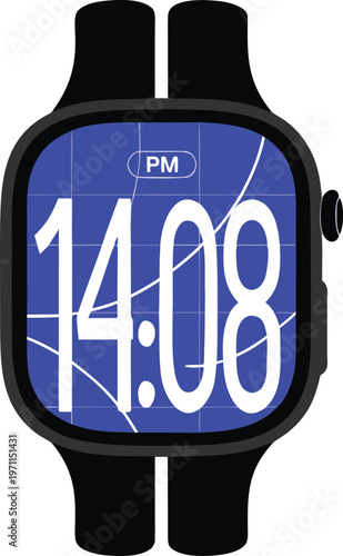 Sleek digital alarm clock with glowing numeric display showing time and modern design. Perfect concept for gadgets, electronics, technology and home accessories.