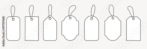 Outline luggage tags variety vector set