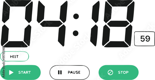 Sleek digital alarm clock with glowing numeric display showing time and modern design. Perfect concept for gadgets, electronics, technology and home accessories.