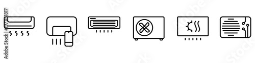 Air conditioner icon vector set. Conditioner illustration sign collection. climate control symbol.