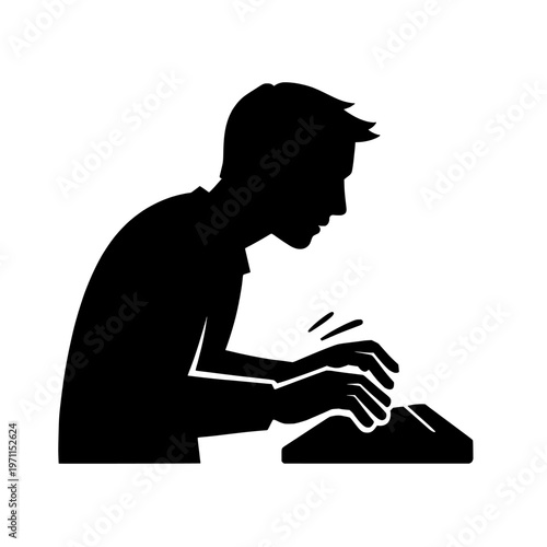 Black rectangle shape on transparent background silhouette