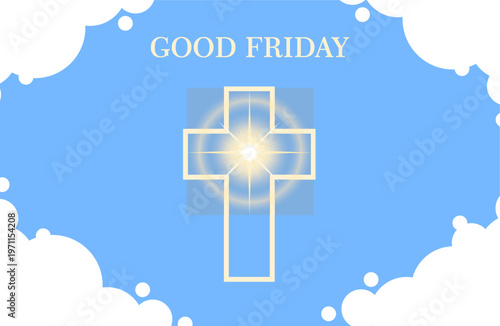 Blue background with cross good friday