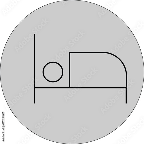 Bedtime mode icon for smartphone UI. Sleep and do not disturb system symbol vector.