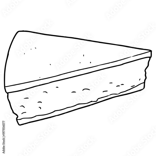 cheesecake illustration hand drawn outline vector