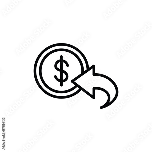 Refund Icon – Money Return Payment UI Line Icon