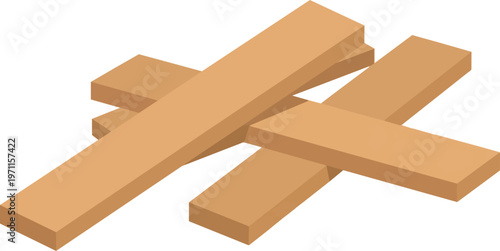 Wooden Planks Crossed Over Each Other.