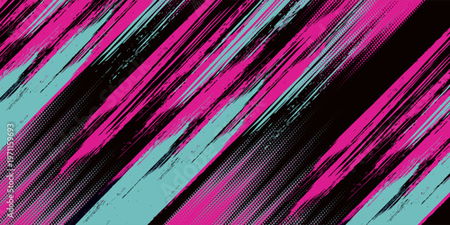 Car sticker wrap banner abstract sporty lines pink blue greenish grunge color combination brush storm thunder modern pattern racing motorsport.