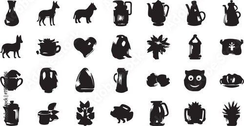 Minimalist black and white coffee set with long sleeve shirt and pants flat lay