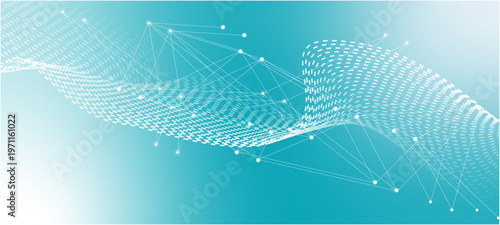 abstract background with stars Digital technology and big data analysis background abstract blue background with waves