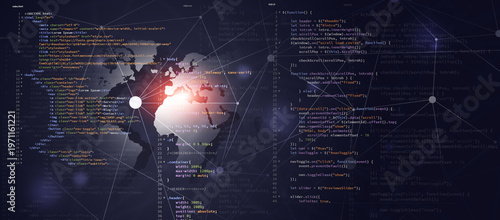 digital web computer coding language banner