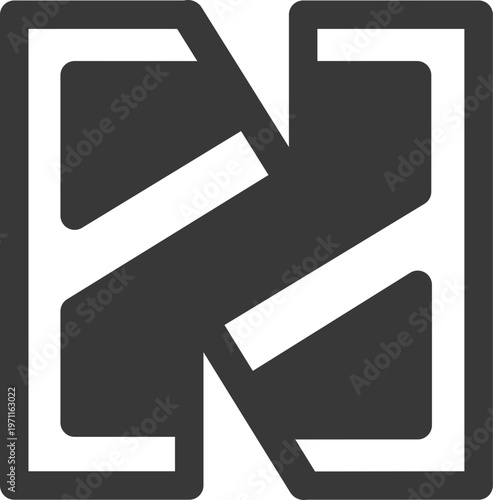 the logo consists of the letter N Z. Abstract, outline and elegant.