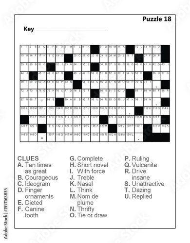 Printable Acrostic Crossword Puzzle Worksheet - Brain Teaser for Adults & Kids