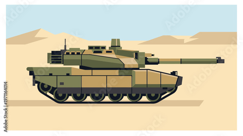 leclerc main battle tank french military vehicle vector illustration