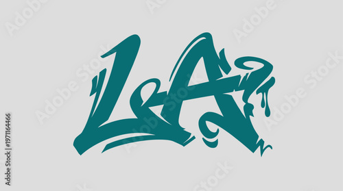 grafitti lettering la logo street art vector illustration