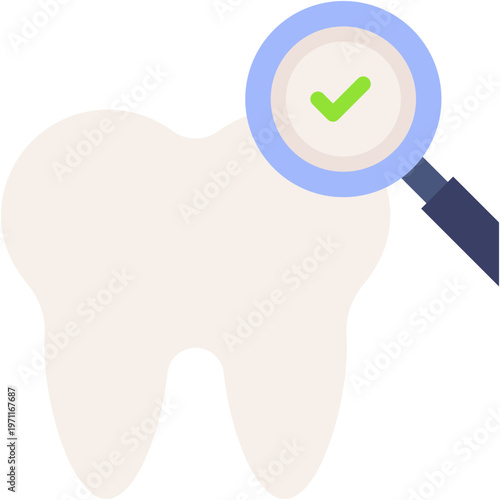 Dental Checkup Tooth Vector Icon for Dentist Care