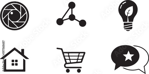 Minimalist black house icon with chimney and windows isolated on white background