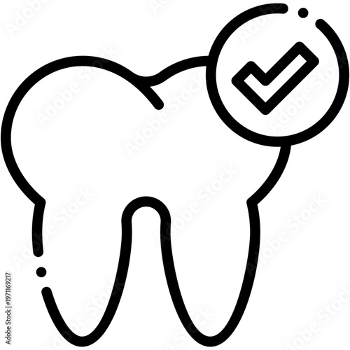 Dental Tooth Checkup Vector Icon for Healthcare Care