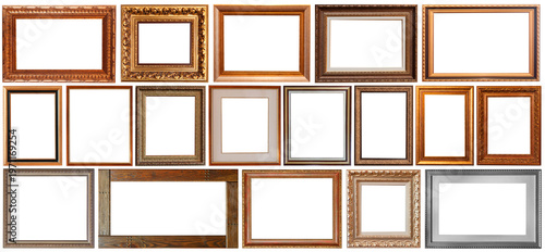 set of isolated picture frames gallery exhibition interior