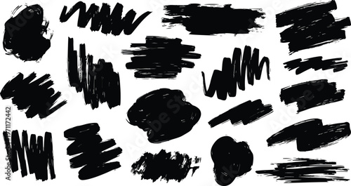 Silhouette of raised hands voting or participating in group decision against white background