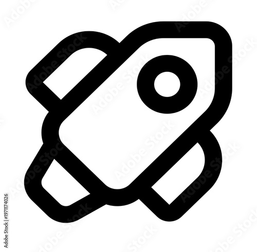 Rocket Icon Vector. Outline Rocket Sign. Isolated Contour Symbol Illustration
