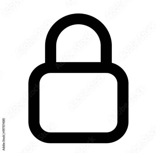 Lock Icon Vector. Flat black symbol. Pictogram is isolated on a white background. Designed for web and software interfaces.