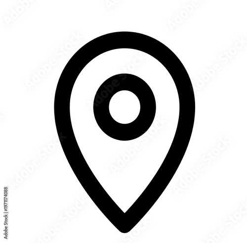 Location Pin vector icon. Flat black symbol. Pictogram is isolated on a white background.
