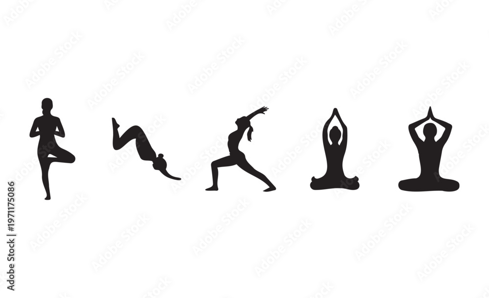 Obraz premium Yoga poses, woman fitness icons