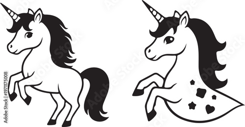 Hand-drawn black ink tree branch with roots isolated on white background