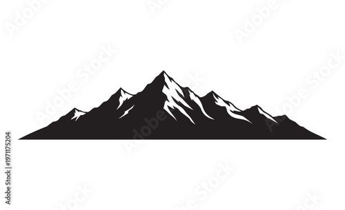 Mountain Range Peak Silhouette Vector
