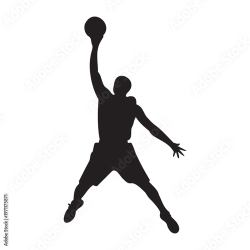Basketball Player Dunking Silhouette