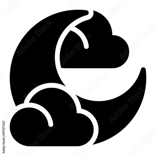 crescent moon glyph icon