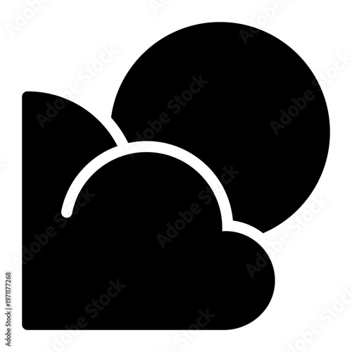 cloudy night glyph icon