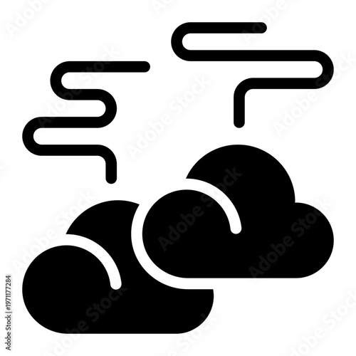 fog cloud glyph icon