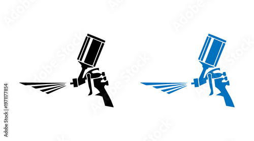 Spray gun silhouette industrial tool.