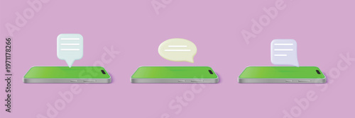 Smartphone messaging concept with speech bubbles for mobile communication and chat interface design