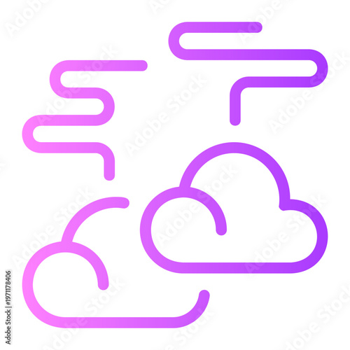 fog cloud gradient icon