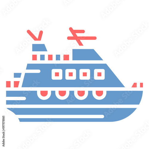 Cruise Lifeboat Vector Icon