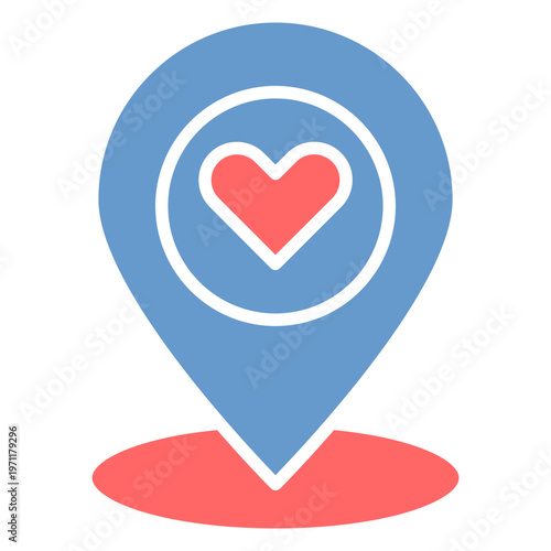 GPS Love Vector Icon