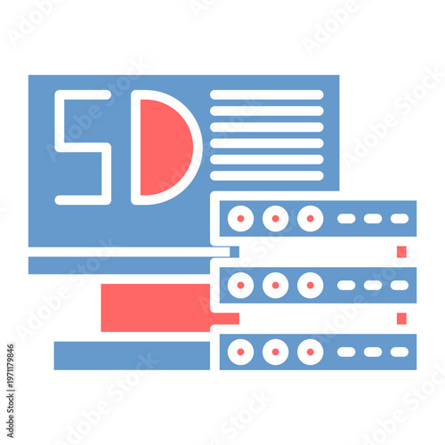 5D Data Storage Vector Icon