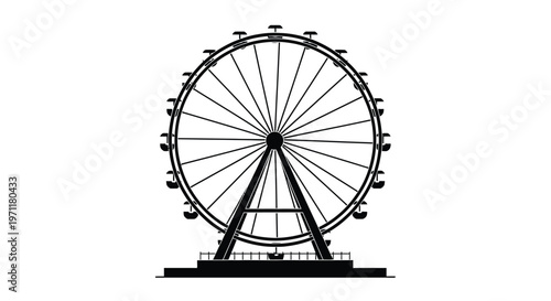 Illustration of a Ferris Wheel iconic amusement park ride for entertainment and leisure