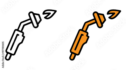 Welding torch with sparks flying out.