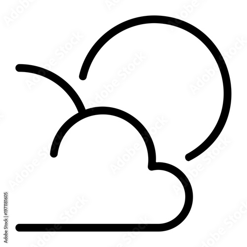 cloudy night line icon